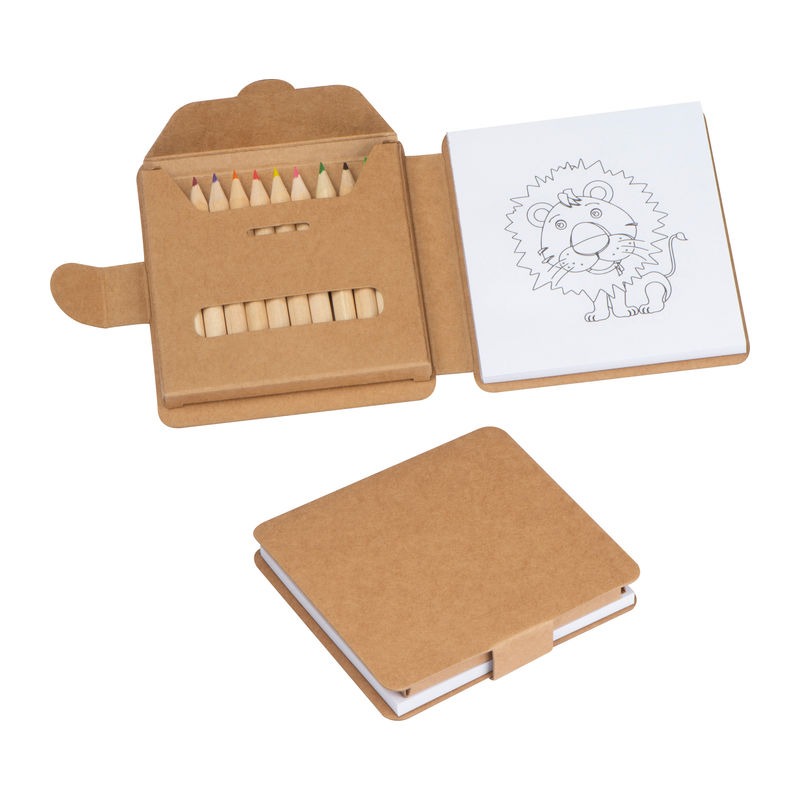 Carte de colorat ecologic cu 12 creioane colorate