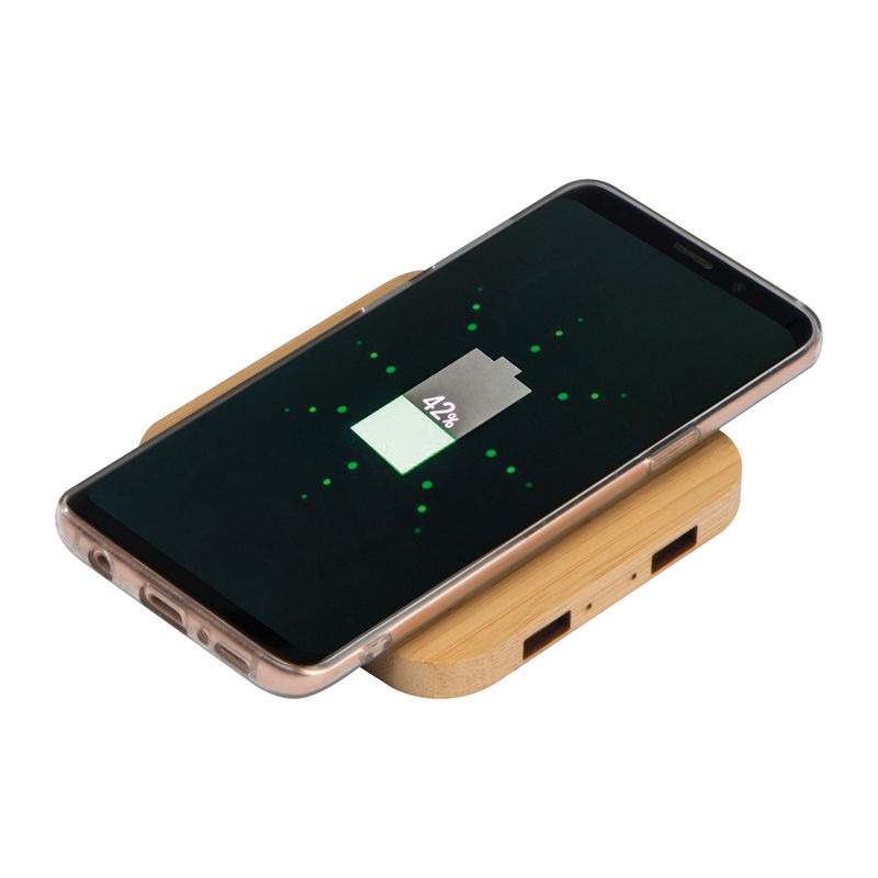 Încărcător wireless din bambus - imagine 4