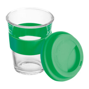 Alternative view of Pahar din sticlă cu manșon și capac, 300 ml