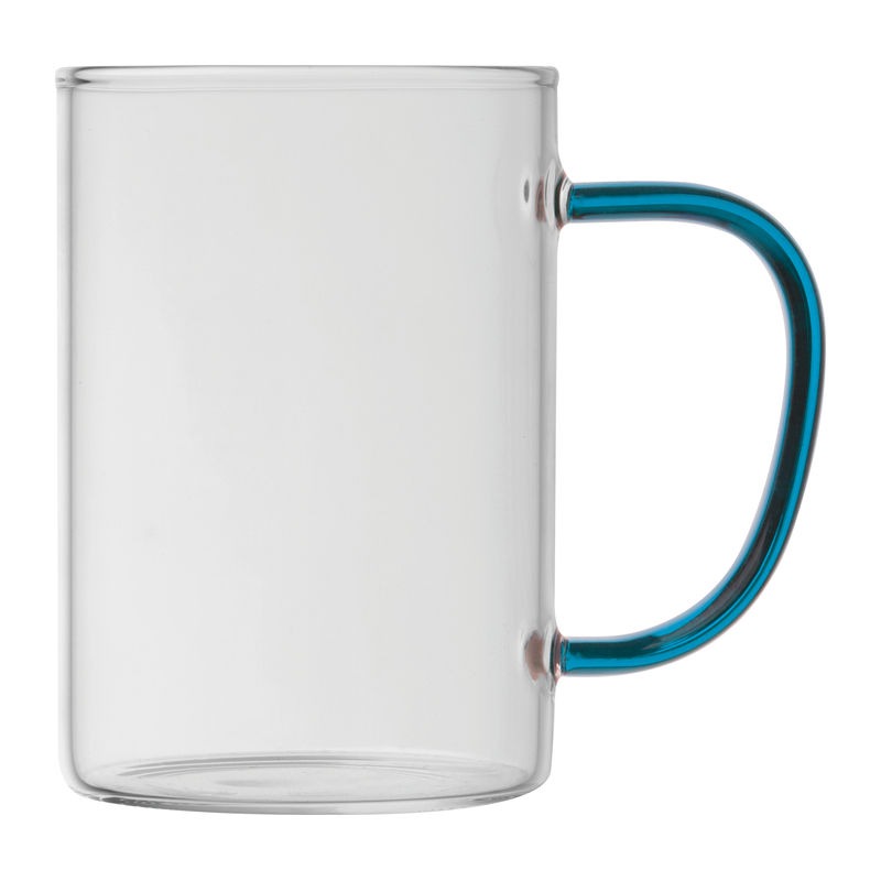 Pahar din sticlă cu mâner colorat, 250 ml - imagine 2