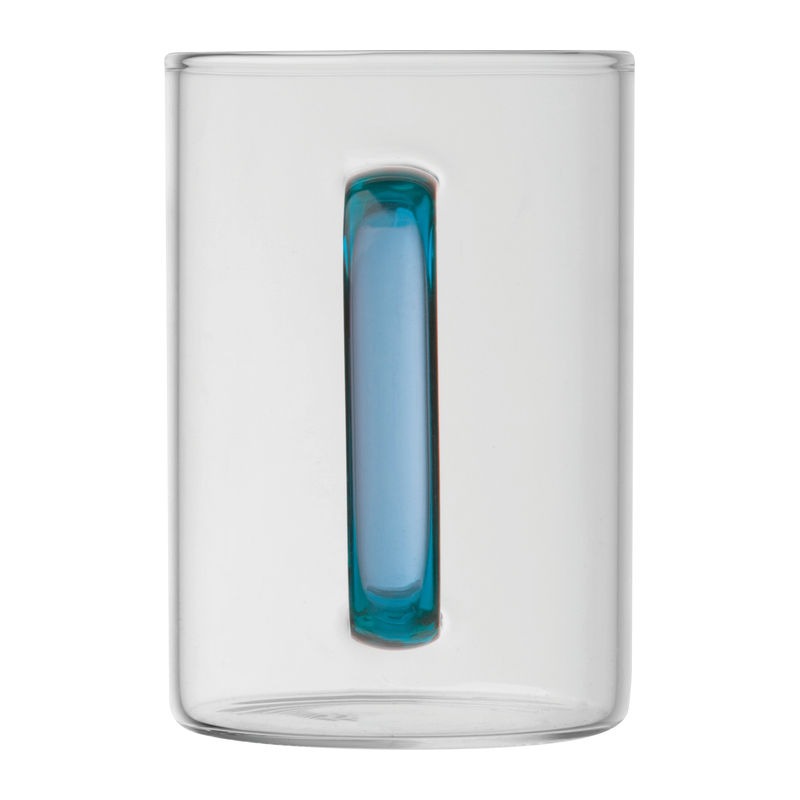 Pahar din sticlă cu mâner colorat, 250 ml - imagine 4