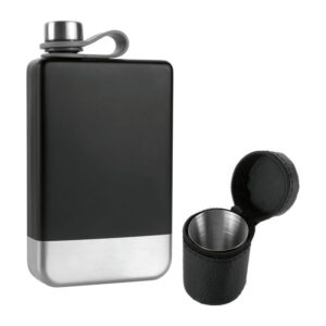 Hip flask set, 266 ml + 4 x 30 ml