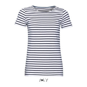Alternative view of SOL'S MILES WOMEN - ROUND NECK STRIPED T-SHIRT
