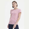 SOL'S MILES WOMEN - ROUND NECK STRIPED T-SHIRT